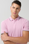 Camiseta Polo unicolor con cuello y puños tejido