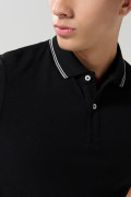 Camiseta Polo unicolor con cuello y puños tejido