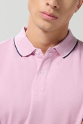Camiseta Polo unicolor con cuello y puños tejido