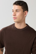 Camiseta en algodón cuello redondo unicolor
