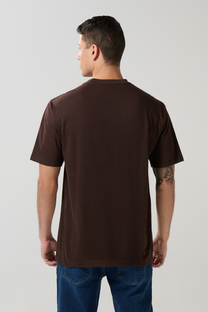 Camiseta en algodón cuello redondo unicolor