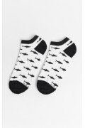 Medias cremas claras tobilleras con diseños de peces