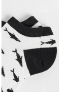 Medias cremas claras tobilleras con diseños de peces