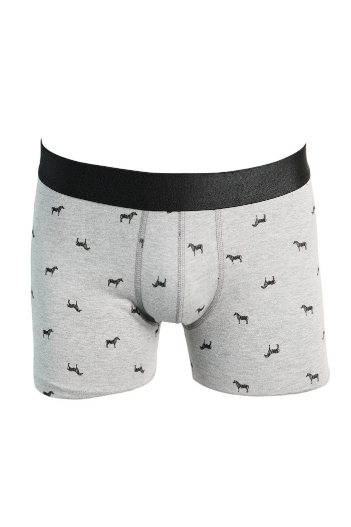 Bóxer brief-medio gris con diseños de caballos