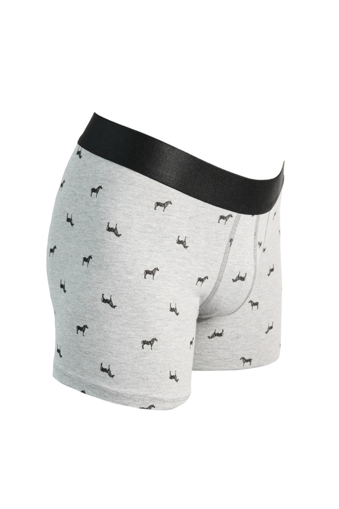 Bóxer brief-medio gris con diseños de caballos