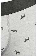 Bóxer brief-medio gris con diseños de caballos