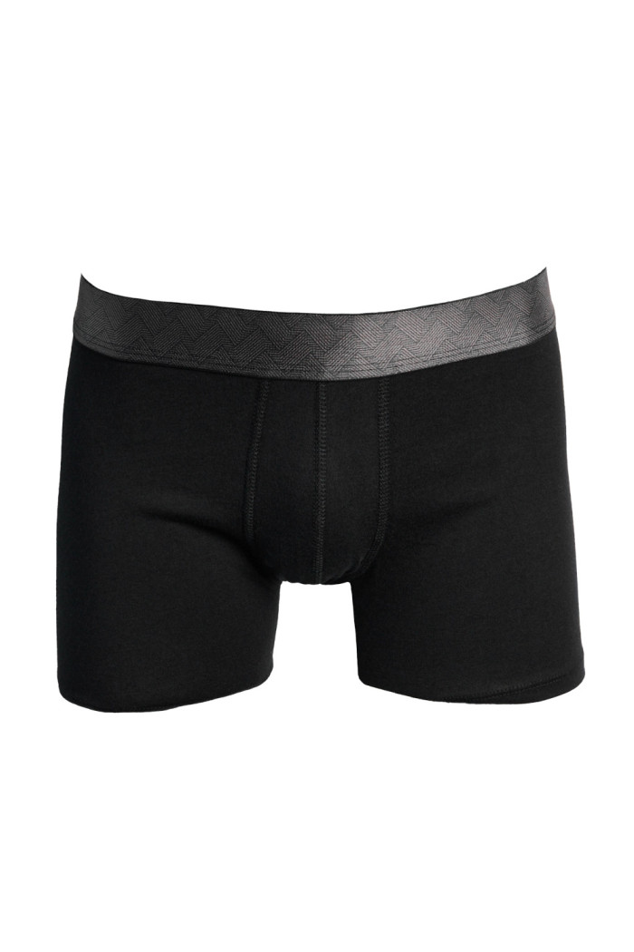 Bóxer negro en algodón brief-medio con costuras planas