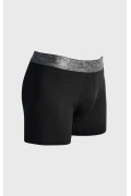 Bóxer negro midway brief-largo con cintura con estampado