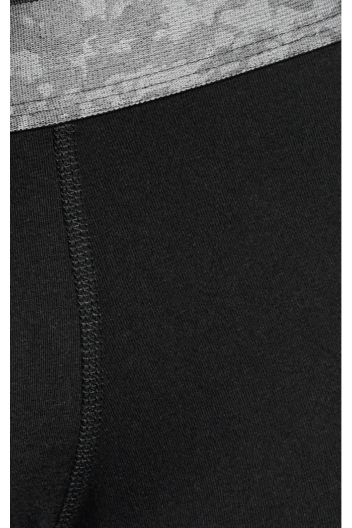 Bóxer negro midway brief-largo con cintura con estampado