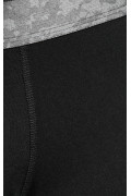 Bóxer negro midway brief-largo con cintura con estampado