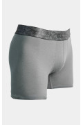 Bóxer gris tipo midway brief-largo con cintura estampada