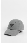 Cachucha gris intensa beisbolera con diseño de Mickey