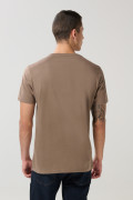 Camiseta en algodón manga corta unicolor con bolsillo