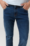 Jean skinny azul oscuro ajustado con tiro bajo y bolsillos