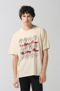 Camiseta oversize kaki clara manga corta de Rolling Stones