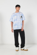 Camiseta manga corta crema tie dye oversize de Mickey
