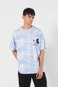 Camiseta manga corta crema tie dye oversize de Mickey