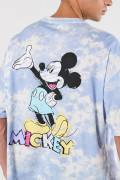 Camiseta manga corta crema tie dye oversize de Mickey