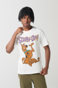 Camiseta manga corta crema en algodón de Scooby-Doo
