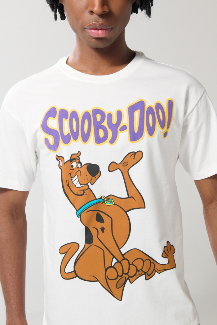 Camiseta manga corta crema en algodón de Scooby-Doo
