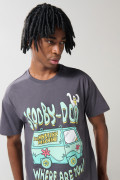 Camiseta de Scooby-Doo manga corta gris intensa
