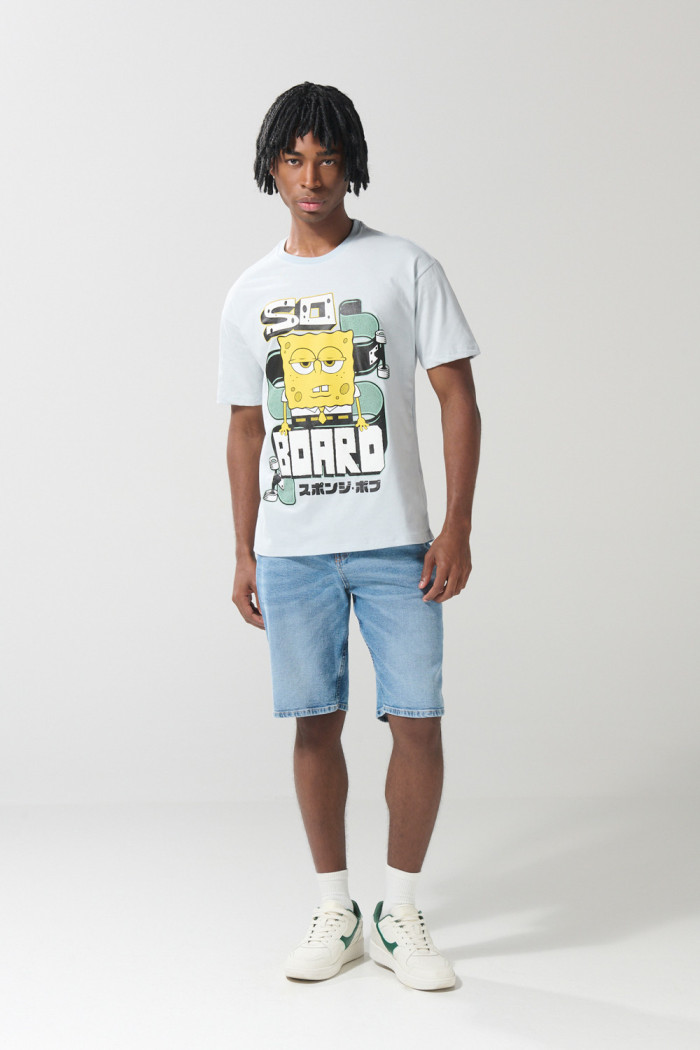 Camiseta unicolor en algodón de Bob Esponja con manga corta

