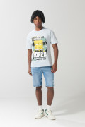 Camiseta unicolor en algodón de Bob Esponja con manga corta

