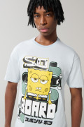 Camiseta unicolor en algodón de Bob Esponja con manga corta
