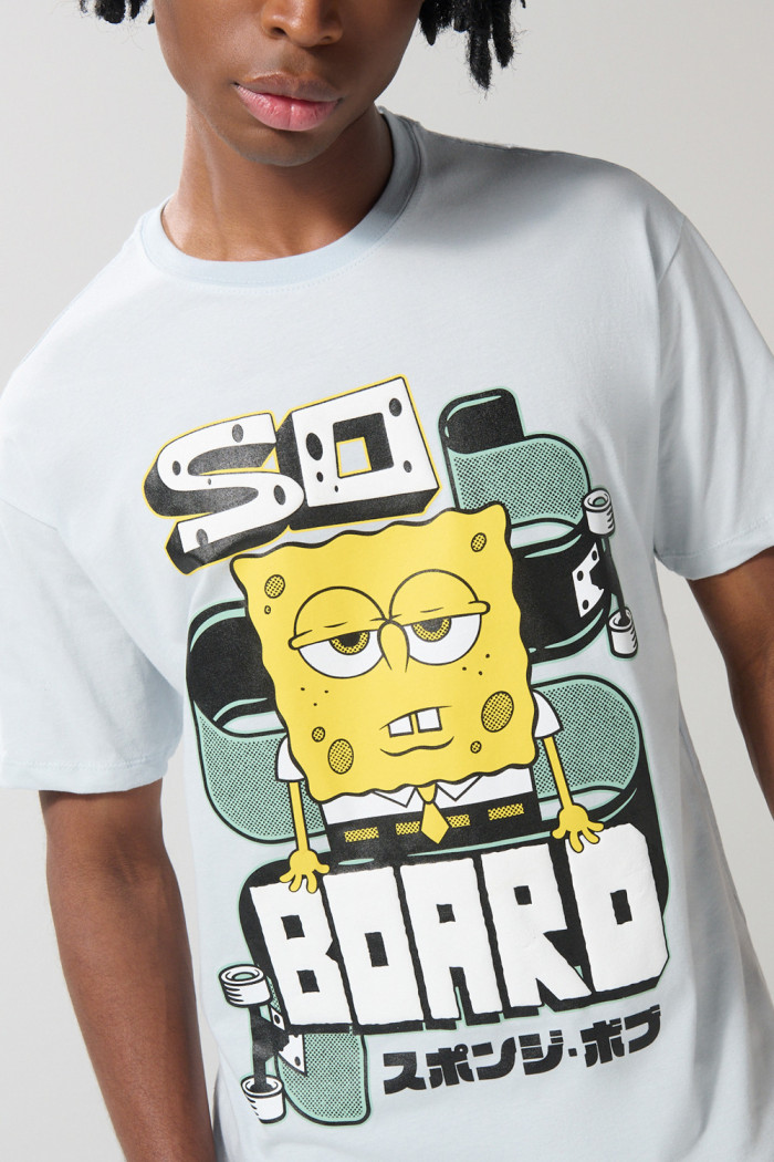 Camiseta unicolor en algodón de Bob Esponja con manga corta
