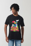 Camiseta del Pájaro Loco negra con cuello redondo

