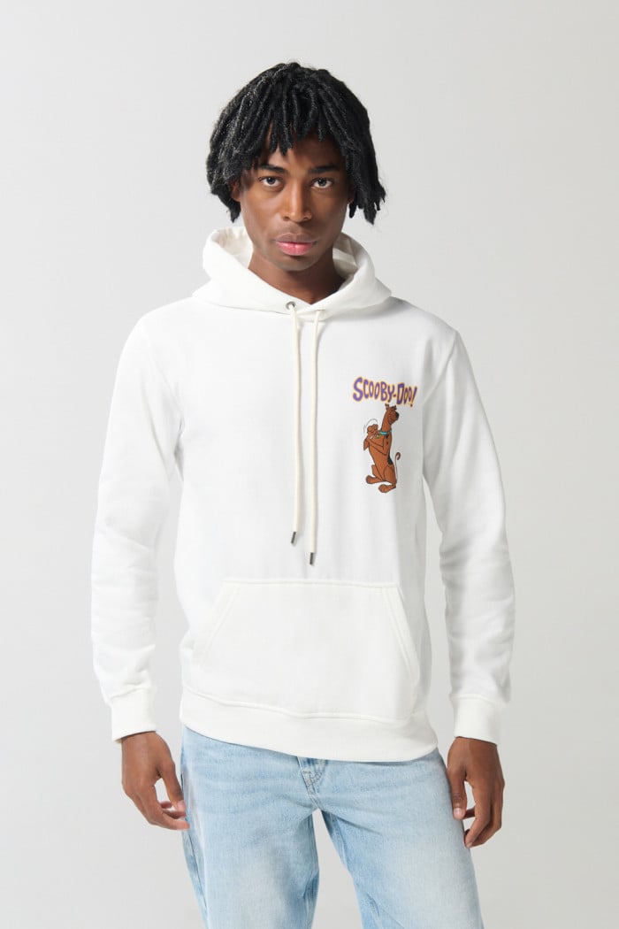 Buzo con capota crema claro y arte de Scooby-Doo