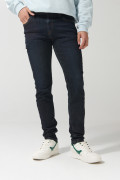Jean azul intenso skinny con cremallera y tiro bajo