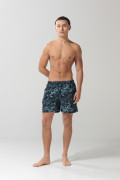 Bermuda tiro bajo playera azul intensa estampada