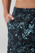 Bermuda tiro bajo playera azul intensa estampada