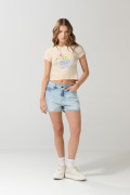 Camiseta en rib manga corta kaki con arte de Bob Esponja