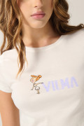Camiseta crema de Los Picapiedra con cuello redondo