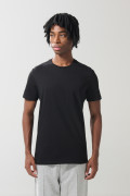 Camiseta en algodón unicolor con cuello redondo