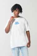 Camiseta unicolor oversize manga corta con diseños vintage