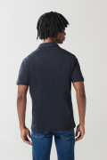 Camiseta unicolor tipo polo con cuello V y manga corta