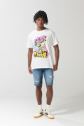 Camiseta en algodón de Bob Esponja crema cuello redondo
