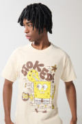 Camiseta cuello redondo kaki con arte de Bob Esponja
