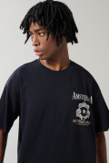 Camiseta college oversize manga corta azul intensa