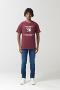Camiseta roja oscura de Harvard con cuello redondo
