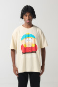 Camiseta oversize kaki manga corta con arte de South Park