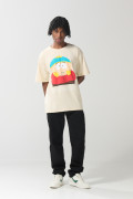 Camiseta oversize kaki manga corta con arte de South Park