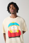 Camiseta oversize kaki manga corta con arte de South Park