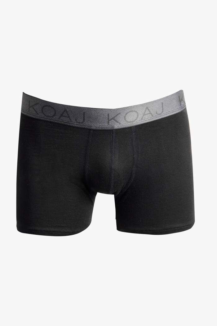 Bóxer brief-medio negro en algodón con tiro medio