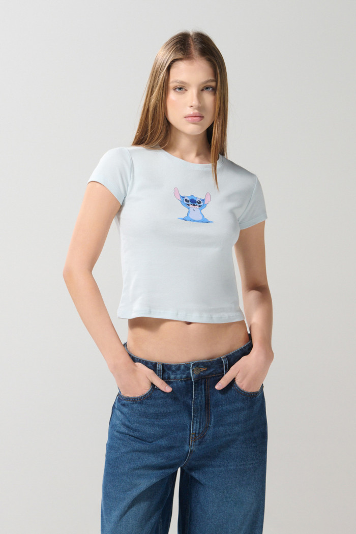Camiseta azul clara manga corta de Lilo & Stitch