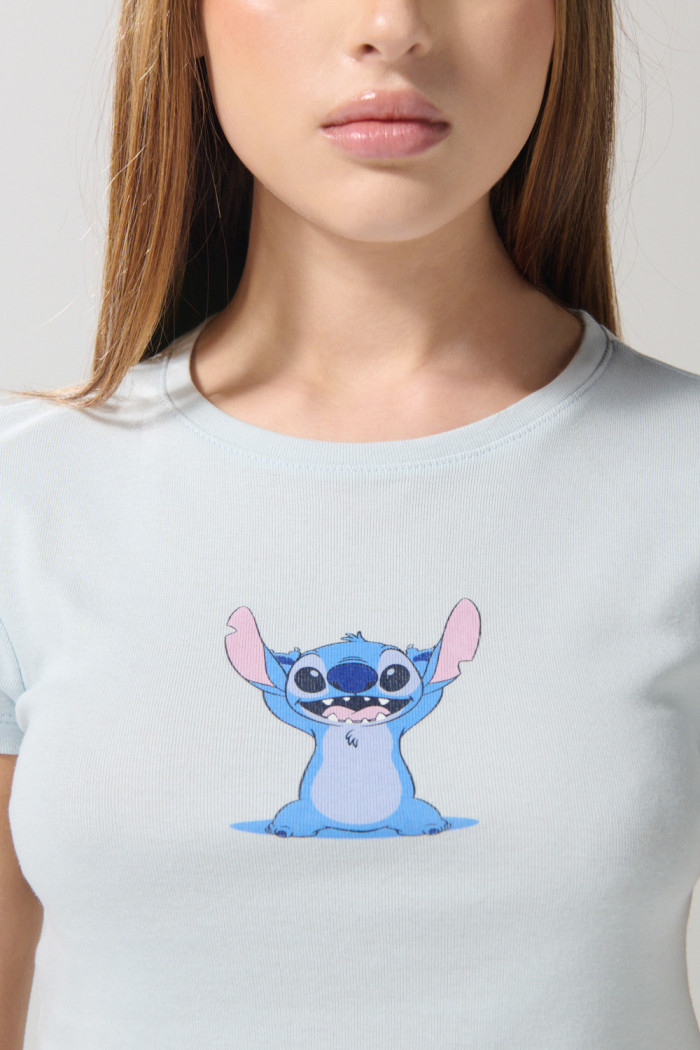 Camiseta azul clara manga corta de Lilo & Stitch