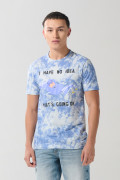 Camiseta tie dye azul manga corta con diseño de South Park